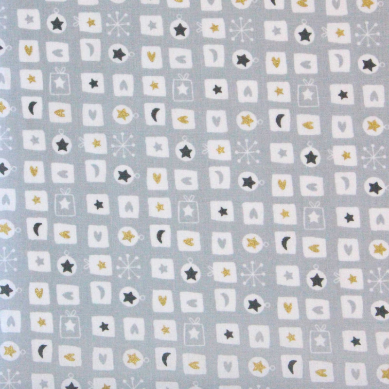 Printed Cotton OFFRIR Gray / Gold22